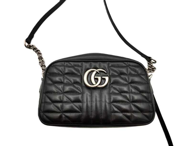 グッチ買取 GGマーモント チェーンショルダーバッグ ブラックレザー 447632